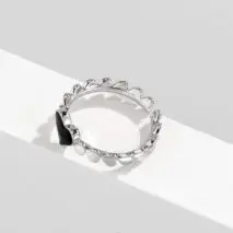 Dainty Silver Plated Black Heart Ring - ArtGalleryZen