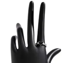 Dainty Silver Plated Black Heart Ring - ArtGalleryZen