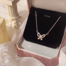 Dainty Sterling Silver Zirconia Butterfly Necklace - ArtGalleryZen