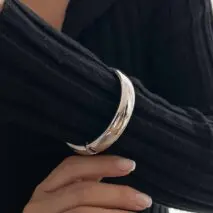 Delicate Gold Silver Plated Glossy Bangle Bracelet - ArtGalleryZen