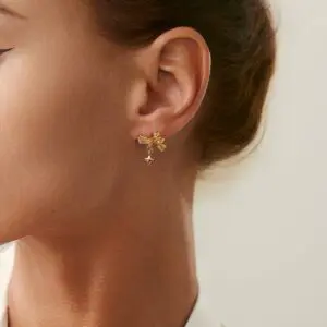 Elegant 3 Pairs Bowknot Huggie Hoop Earrings Set - ArtGalleryZen