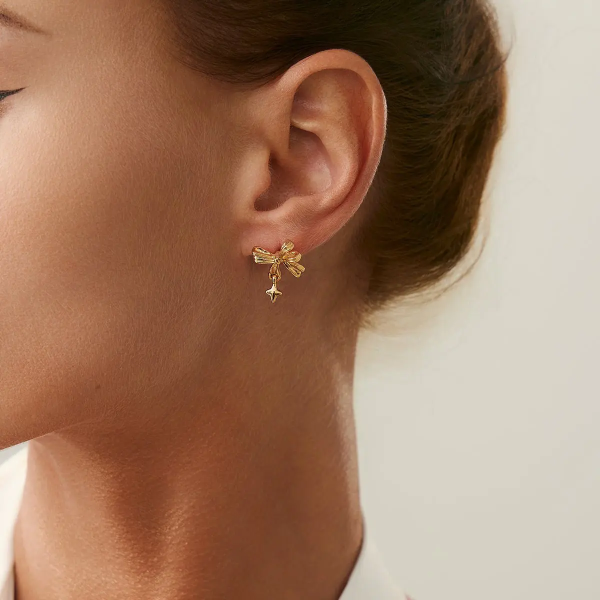 Elegant 3 Pairs Bowknot Huggie Hoop Earrings Set - ArtGalleryZen