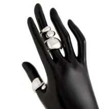 Elegant 3pcs Gold Silver Tone Glossy Waterdrop Ring Set - ArtGalleryZen