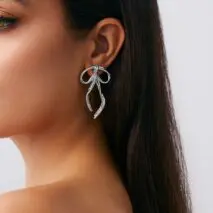 Elegant Ribbon Bowknot Stud Earrings - ArtGalleryZen