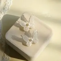 Embroidery Lace Butterfly Earrings - ArtGalleryZen