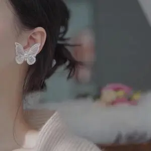 Embroidery Lace Butterfly Earrings - ArtGalleryZen