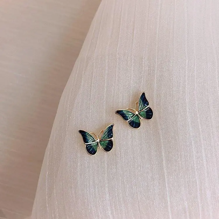 Enamel Butterfly Earrings - ArtGalleryZen