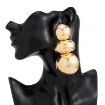 Exaggerated Circular Oval Splicing Stud Earrings - ArtGalleryZen