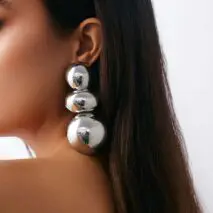 Exaggerated Circular Oval Splicing Stud Earrings - ArtGalleryZen