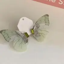 Forest Style Rhinestone Inlaid Chiffon Butterfly Stud Earrings - ArtGalleryZen