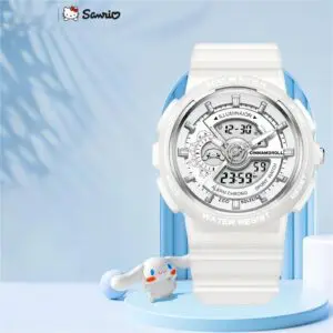 Genuine Sanrio Cinnamoroll Waterproof Multifunction Electronic Dual Display Quartz Watch - ArtGalleryZen