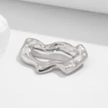 Geometric Abstract Flow Water Pin Brooch - ArtGalleryZen