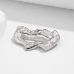 Geometric Abstract Flow Water Pin Brooch - ArtGalleryZen