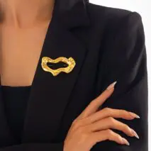 Geometric Abstract Flow Water Pin Brooch - ArtGalleryZen