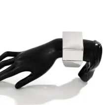 Geometric Chunky D Shaped Wide Cuff Bangle Bracelet - ArtGalleryZen