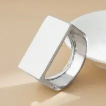 Geometric Chunky D Shaped Wide Cuff Bangle Bracelet - ArtGalleryZen