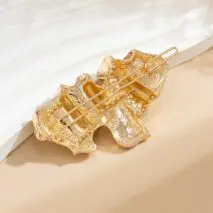 Geometric Chunky Pleated Irregular Pattern Hair Clip - ArtGalleryZen