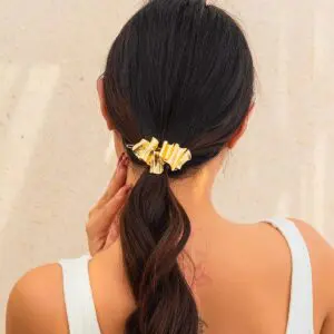 Geometric Chunky Pleated Irregular Pattern Hair Clip - ArtGalleryZen