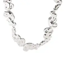 Geometric Gold Silver Plated Irregular Lava Choker Necklace - ArtGalleryZen
