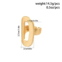 Geometric Gold Silver Plated Zero Shaped Open Ring - ArtGalleryZen