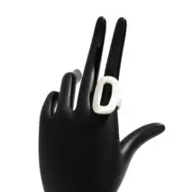 Geometric Gold Silver Plated Zero Shaped Open Ring - ArtGalleryZen