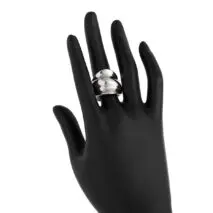Geometric Gold Silver Tone Chunky Pleated Ring - ArtGalleryZen