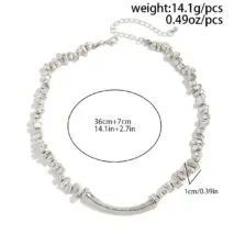Geometric Irregular Beaded Chain Choker Necklace Bracelet - ArtGalleryZen