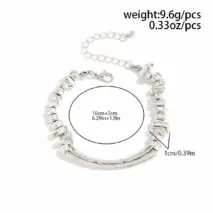 Geometric Irregular Beaded Chain Choker Necklace Bracelet - ArtGalleryZen