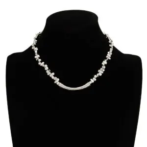 Geometric Irregular Beaded Chain Choker Necklace Bracelet - ArtGalleryZen