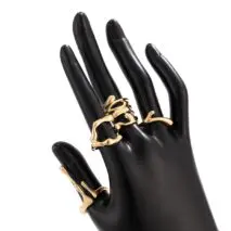 Geometric Irregular Flow Lava Open Ring Set - ArtGalleryZen