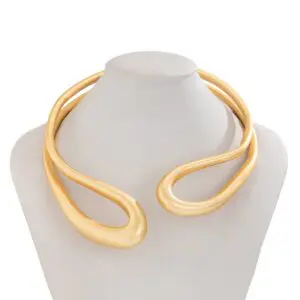 Geometric Irregular Hoop Frosted Collar Necklace - ArtGalleryZen