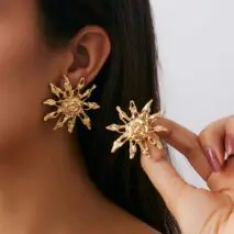 Geometric Irregular Sun Stud Earrings - ArtGalleryZen
