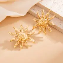 Geometric Irregular Sun Stud Earrings - ArtGalleryZen