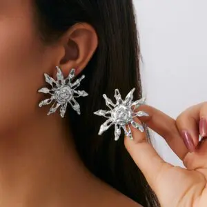 Geometric Irregular Sun Stud Earrings - ArtGalleryZen