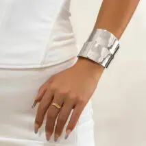 Geometric Irregular Wide Open Cuff Bracelet - ArtGalleryZen