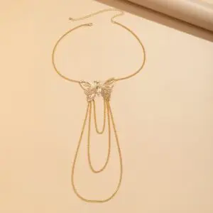 Geometric Layered Butterfly Tassel Thigh Leg Chain - ArtGalleryZen