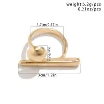 Geometric Minimalist Glossy Round Open Ring - ArtGalleryZen