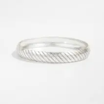 Geometric Silver Plated Striped Arm Cuff - ArtGalleryZen