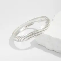 Geometric Silver Plated Striped Arm Cuff - ArtGalleryZen