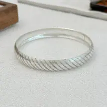 Geometric Silver Plated Striped Arm Cuff - ArtGalleryZen