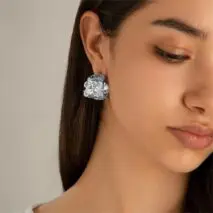 Geometric Textured Wide C Shaped Earrings - ArtGalleryZen