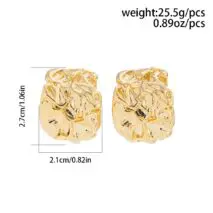 Geometric Textured Wide C Shaped Earrings - ArtGalleryZen