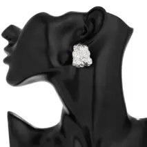 Geometric Textured Wide C Shaped Earrings - ArtGalleryZen
