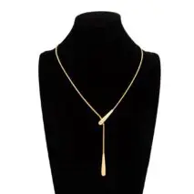 Geometric Waterdrop Charm Y Necklace - ArtGalleryZen