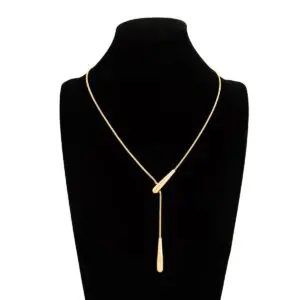 Geometric Waterdrop Charm Y Necklace - ArtGalleryZen