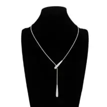 Geometric Waterdrop Charm Y Necklace - ArtGalleryZen