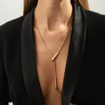 Geometric Waterdrop Charm Y Necklace - ArtGalleryZen