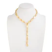 Geometric Waterdrop Y Necklace Gold Silver Layering Pendant - ArtGalleryZen