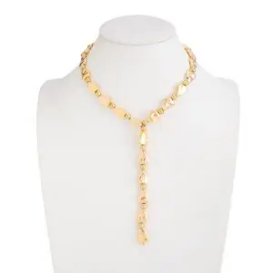 Geometric Waterdrop Y Necklace Gold Silver Layering Pendant - ArtGalleryZen