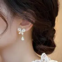Glitter Rhinestone Dangle CZ Butterfly Earrings - ArtGalleryZen